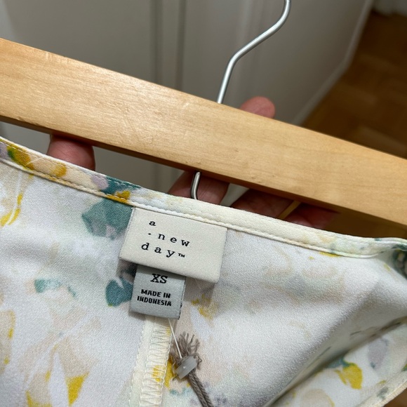 NWT A.NEW.DAY Women's Floral Short Sleeve Ruffle Hem DressㅣSize XSㅣMiniㅣNWT - Picture 7 of 7